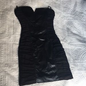 Leather insert BEBE dress